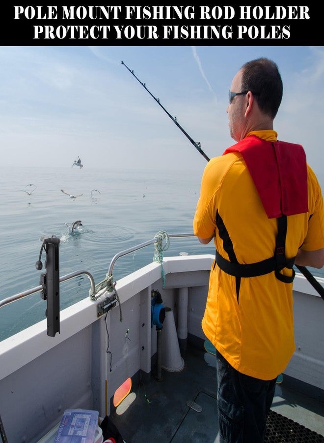 Seenelling 2 PCS Pole Mount Fishing Rod Holders for Bike Rack Rotatable Fishing Chair Pole Holders with Mount Clamp for Boat Bicycle Motorcycle Kayak Cart(Black) - Image 5