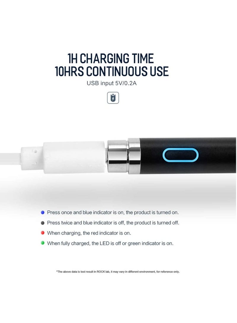 ELTRAZONE أقلام ستايلس لشاشات اللمس، 1.45 مم دقة عالية ونقطة حساسية قلم آيباد نقطة دقيقة قلم رقمي نشط ذكي للعمل على شاشات اللمس iOS وAndroid (أسود) - Image 4