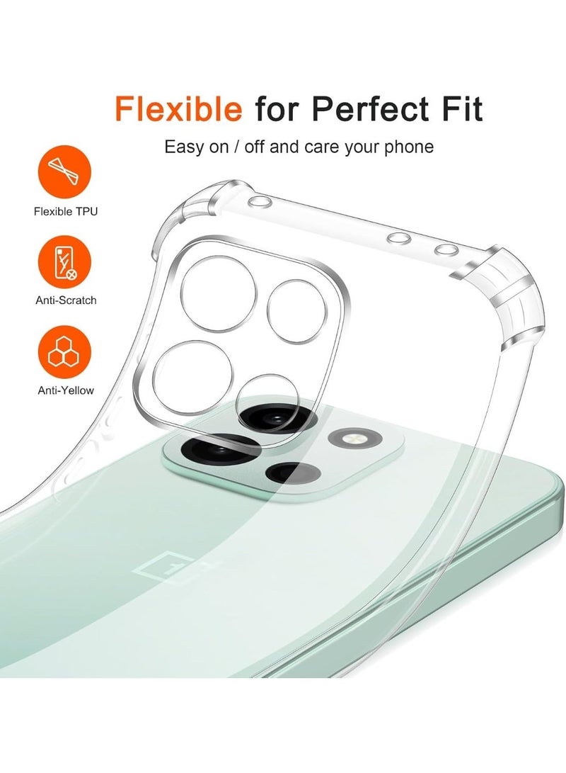 Case for OnePlus Nord 6, Ultra Slim Crystal Clear Anti-Scratch Bumper Cover Flexible Soft TPU Anti-Fall Reinforced Corner Shockproof Transparent Phone Case for OnePlus Nord 6 - Image 2