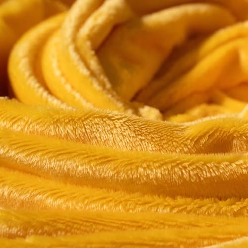 Ice Fabrics Solid Minky Fabric by The Yard - Soft, Smooth and Luxury 58/60" Extra Wide Yellow Minky Fabric for Blankets, Apparel, Baby Accessories, Throws, Pillows & More - Yellow - 1 Yard - Image 2