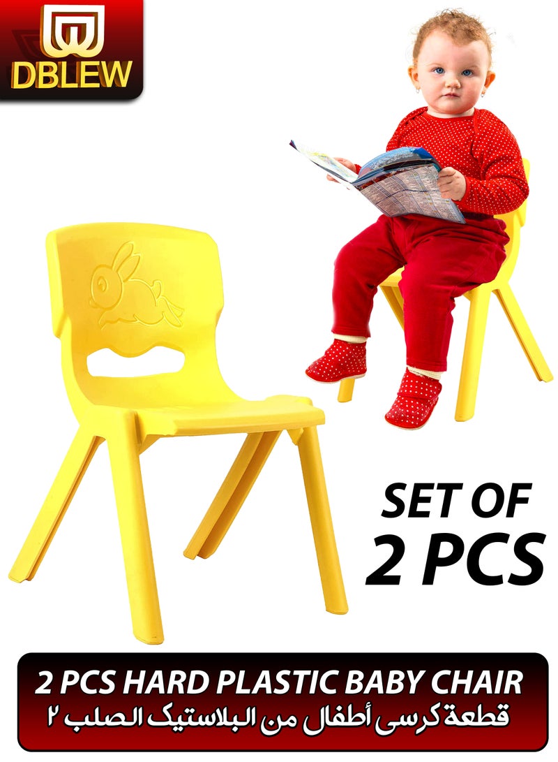 دي بلو مجموعة من كرسيين للأطفال من البلاستيك الصلب القابل للتكديس، مقاعد ملونة وقوية مناسبة للأطفال والرضع للاستخدام في المنزل، الفصول الدراسية، الأنشطة المدرسية، رياض الأطفال، دور الحضانة، منطقة اللعب، والاستخدام الخارجي. أثاث قوي ودائم وخفيف الوزن، مع تصميم سهل التنظيف. الأبعاد: 32 سم × 50 سم × 36 سم - Image 1