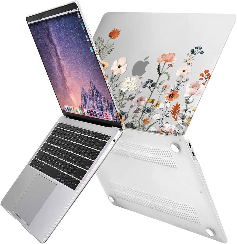 موسيسو حقيبة MOSISO المتوافقة مع MacBook Air 13 بوصة لعام 2022 2021 2020 2019 2018 إصدار A2337 M1 A2179 A1932 شاشة Retina، غلاف بلاستيكي صلب بنمط زهور الحديقة وغطاء لوحة المفاتيح وواقي الشاشة، شفاف - Image 4