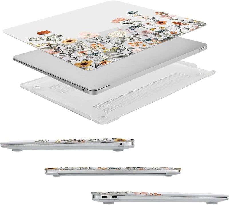 موسيسو حقيبة MOSISO المتوافقة مع MacBook Air 13 بوصة لعام 2022 2021 2020 2019 2018 إصدار A2337 M1 A2179 A1932 شاشة Retina، غلاف بلاستيكي صلب بنمط زهور الحديقة وغطاء لوحة المفاتيح وواقي الشاشة، شفاف - Image 5