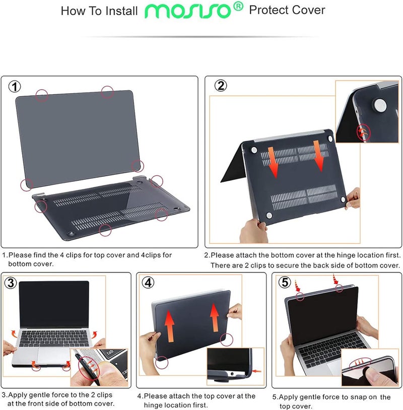 موسيسو حقيبة MOSISO المتوافقة مع MacBook Air 13 بوصة لعام 2022 2021 2020 2019 2018 إصدار A2337 M1 A2179 A1932 شاشة Retina، غلاف بلاستيكي صلب بنمط زهور الحديقة وغطاء لوحة المفاتيح وواقي الشاشة، شفاف - Image 3