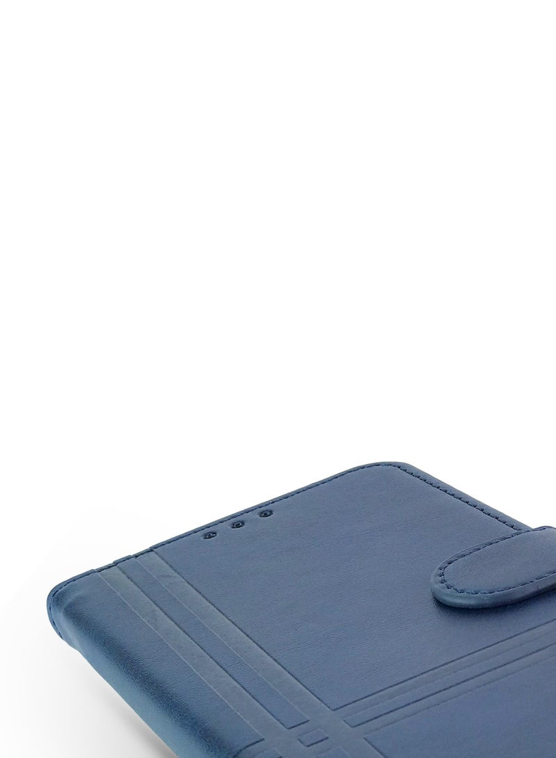 For Nokia 6.1 Two-line design Flip Leather Wallet Card Slot Case with Kickstand,Strap Magnetic Closure,Included Internal Tpu Silicone Case,Compatible with Nokia 6.1 (5.5'') (Blue)  - Image 2