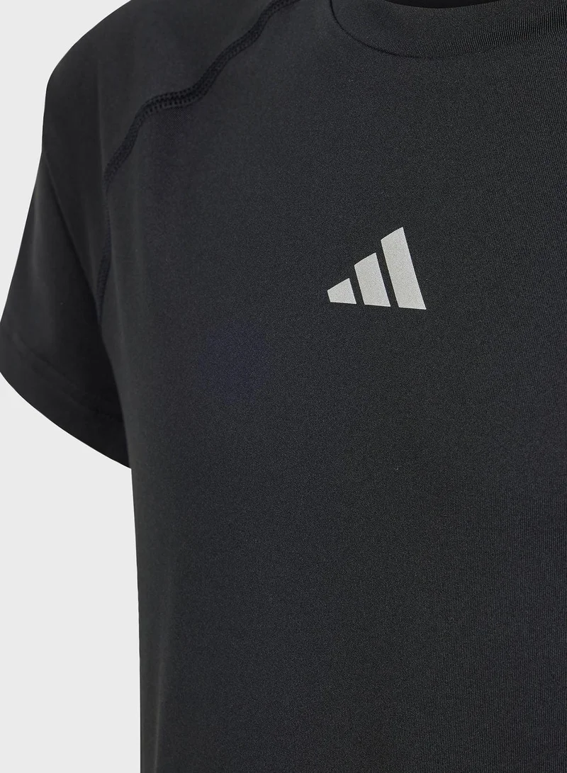 Adidas Jg Tee Black Training T-Shirts 5-6Y