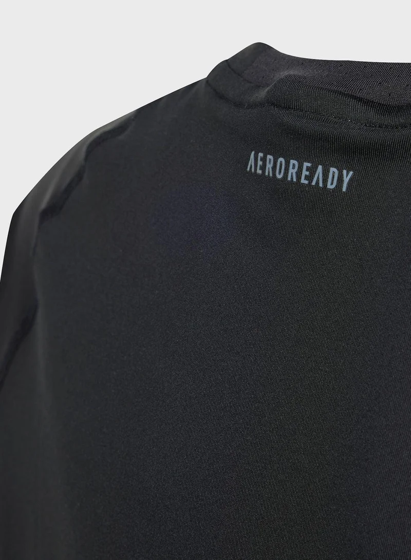 Adidas Jg Tee Black Training T-Shirts 5-6Y
