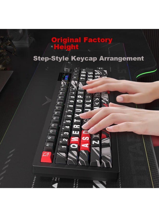 Langtu Lt95 Night Flame Wired/wireless/bluetooth Three-mode Mechanical Keyboard Gasket Structure Rgb Lighting Effects Lcd Color Screen 10000mah Green Axis - Image 4