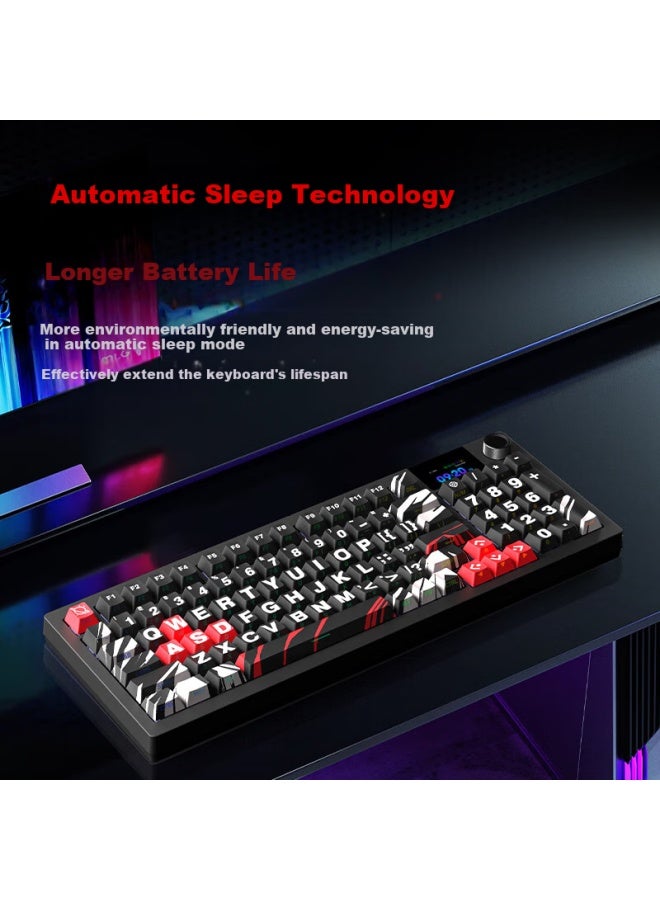 Langtu Lt95 Night Flame Wired/wireless/bluetooth Three-mode Mechanical Keyboard Gasket Structure Rgb Lighting Effects Lcd Color Screen 10000mah Green Axis - Image 3
