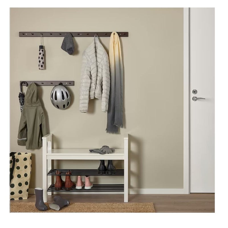 NT-STAR Rack with 6 knobs, Dark Brown/Wood(Depth: 5 cm (2 ") Height: 5 cm (2 ") Width: 57 cm (22 ½ ")) (Wood , Dark Brown) - Image 5