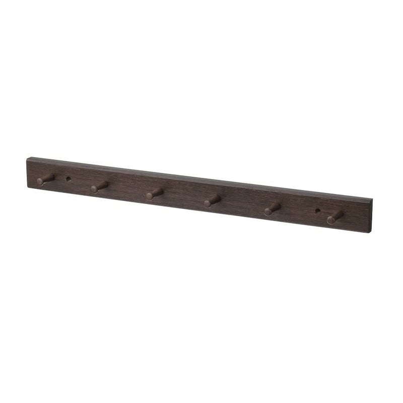 NT-STAR Rack with 6 knobs, Dark Brown/Wood(Depth: 5 cm (2 ") Height: 5 cm (2 ") Width: 57 cm (22 ½ ")) (Wood , Dark Brown) - Image 2