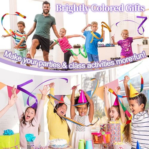 PAMASE Dance Ribbons - 16 Packs Ribbon Wands with Non-Slip Handles for Girls Gift, 6.6ft Rhythmic Gymnastics Dancing Rainbow Twirler Sticks Streamers Dance Flags - Image 3