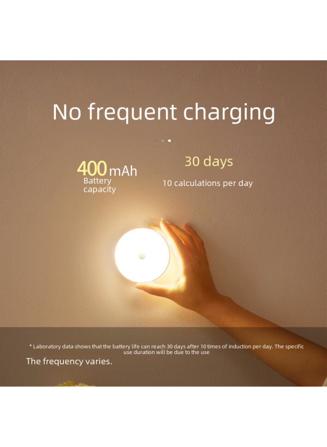 Generic Wireless Intelligent Human Body Induction Lamp Night Home Aisle Cabinet Bedroom Sleep Charging LED Bedside Night Light-Light Source Power:0.6W 400 MA-Light Color:C1599  White Light  - Image 4