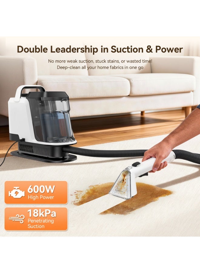يووانت منظف ​​السجاد UWANT Y100 بقوة 600 واط وضغط 18 كيلو باسكال للتنظيف بالماء البارد، مزود بخاصية التنظيف الذاتي، وخزان سعة 1.2 لتر (للماء العذب/المتسخ)، وفرشاة مزدوجة، وفوهة تنظيف وفوهة للشقوق. - Image 2