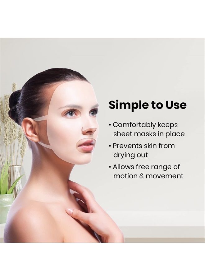 Lindo Silimask - Reusable Anti-Wrinkle Silicone Face Mask Holder for Sheet Masks, Moisturizing Facial Mask Cover, Prevent Evaporation, Beauty Face Tool, Travel Pouch Included, 2 Pack - Image 2