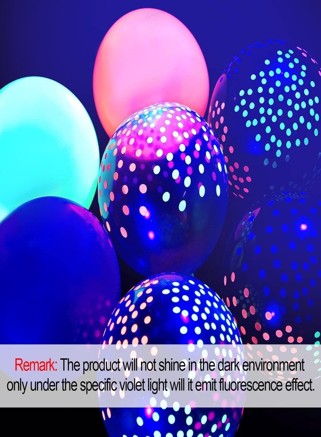 Skylety Glow in the Dark Party Supplies Glow Neon Party Supply Set, 98.4 ft 6 Rolls Blacklight Luminous Tape 14.4 ft Neon Streamer Garland 25 Pcs Fluorescent Halloween Balloon Decor (Classic Dot) - Image 5