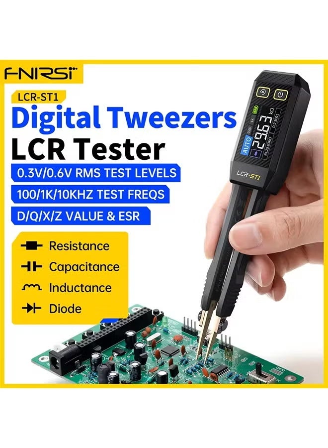 فنيرسي FNIRSI LCR-ST1 Smart Tweezer LCR SMD ESR Mini Tester المقاومة السعة المحاثة الاستمرارية اختبار الثنائي أدوات القياس - Image 1