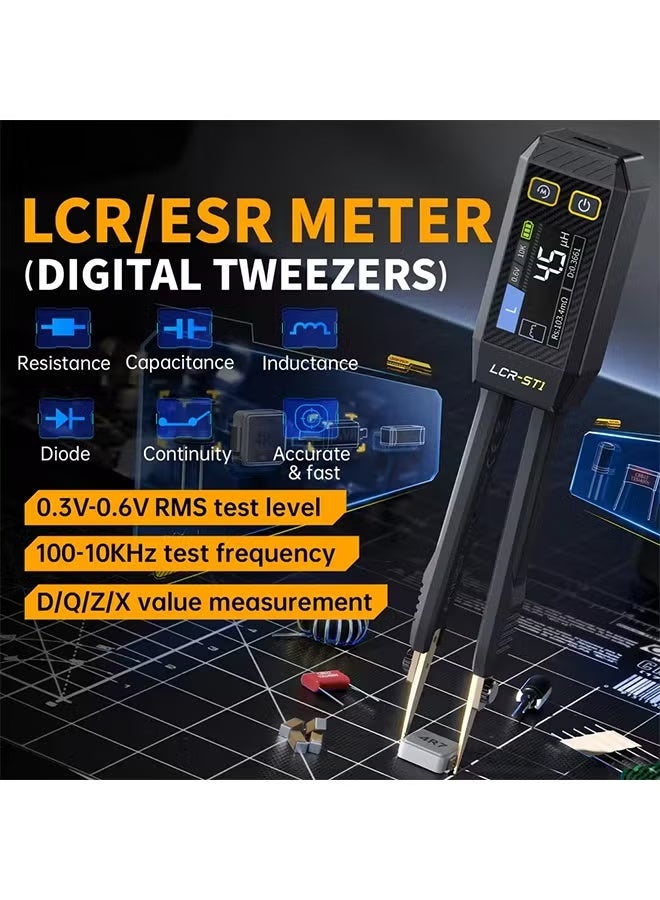 فنيرسي FNIRSI LCR-ST1 Smart Tweezer LCR SMD ESR Mini Tester المقاومة السعة المحاثة الاستمرارية اختبار الثنائي أدوات القياس - Image 3