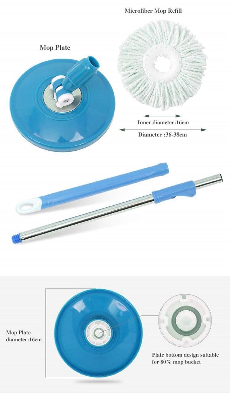 ABA 360 Spin Stainless Steel Bucket Mop Rod Stick Random Colour - Image 3