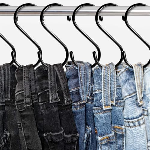 Dapute 5 Inch Heavy Duty S Hooks, Large S Hooks for Hanging Plants, Vinyl Coated S Hook 12 Pack Sturdy Non Slip Kitchen and Closet Black S Hook for Hanging Large Object, Garden Tools, Pot - Image 2