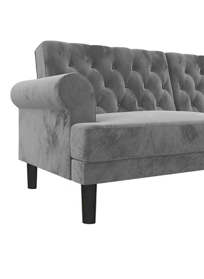 صوفة ديباج شوكولا | 3 - مقاعد صوفا من المخمل 212x82x84 سم   - رمادي - Image 5