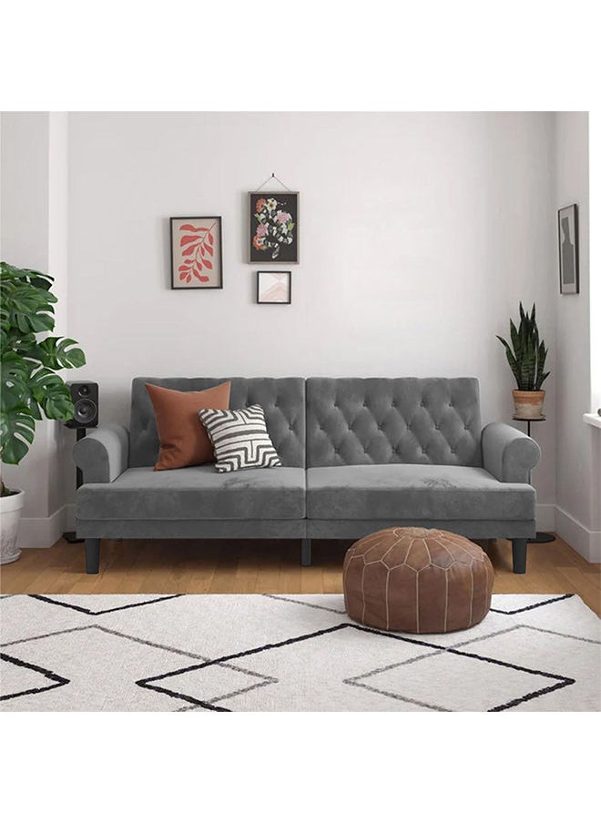 صوفة ديباج شوكولا | 3 - مقاعد صوفا من المخمل 212x82x84 سم   - رمادي - Image 1