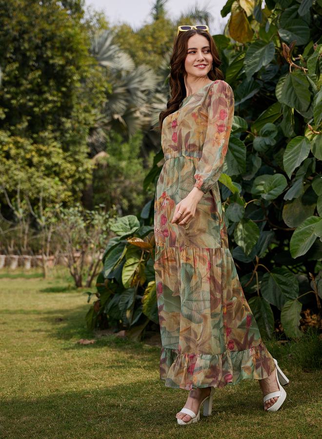 SASSAFRAS Floral Tiered Dress  - Image 3