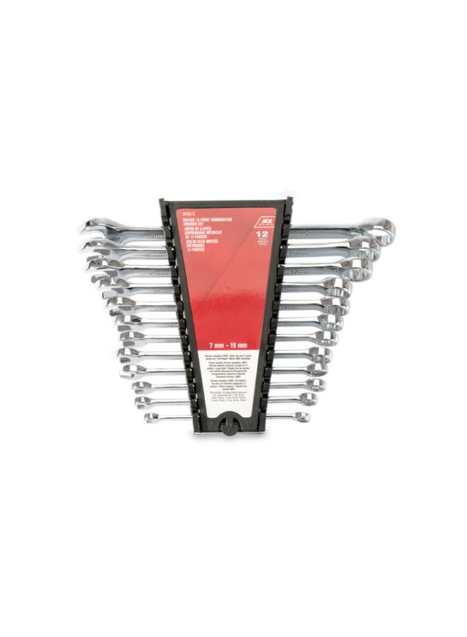 آيس مجموعة مفاتيح ربط مركبة عالية الجودة بمقبض قوي ومقاومة للصدأ مكونة من 12 قطعة باللون الفضي - Image 1