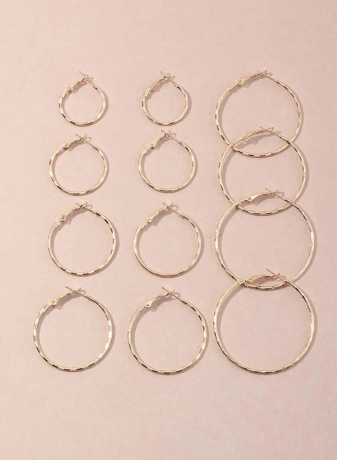 تايك تو مجموعة من 6 أقراط حلقية مزخرفة