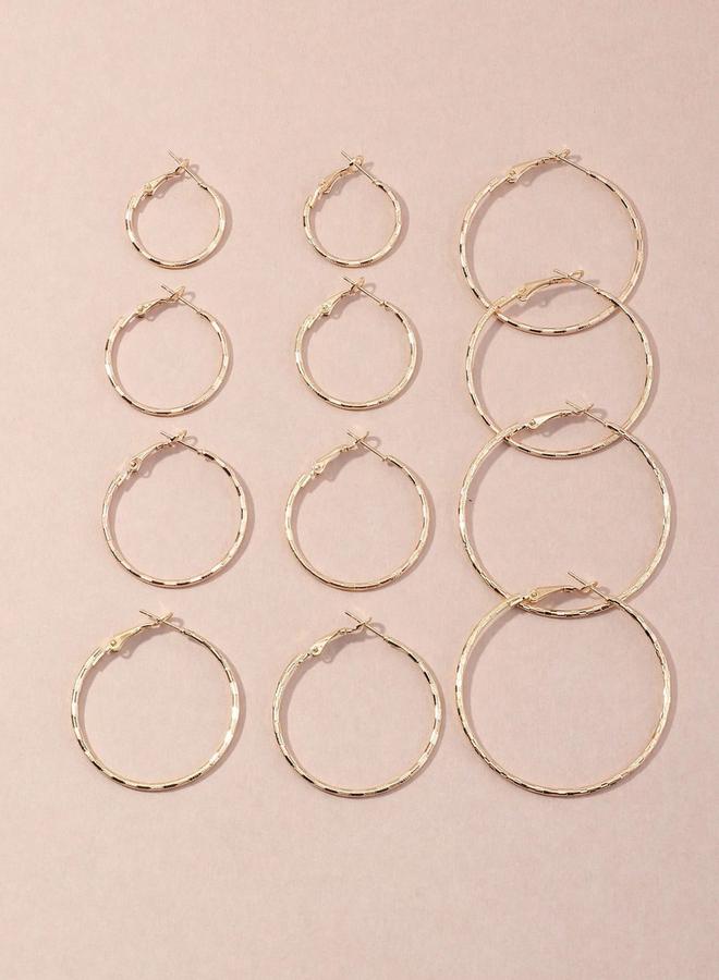 تايك تو مجموعة من 6 أقراط حلقية مزخرفة - Image 2