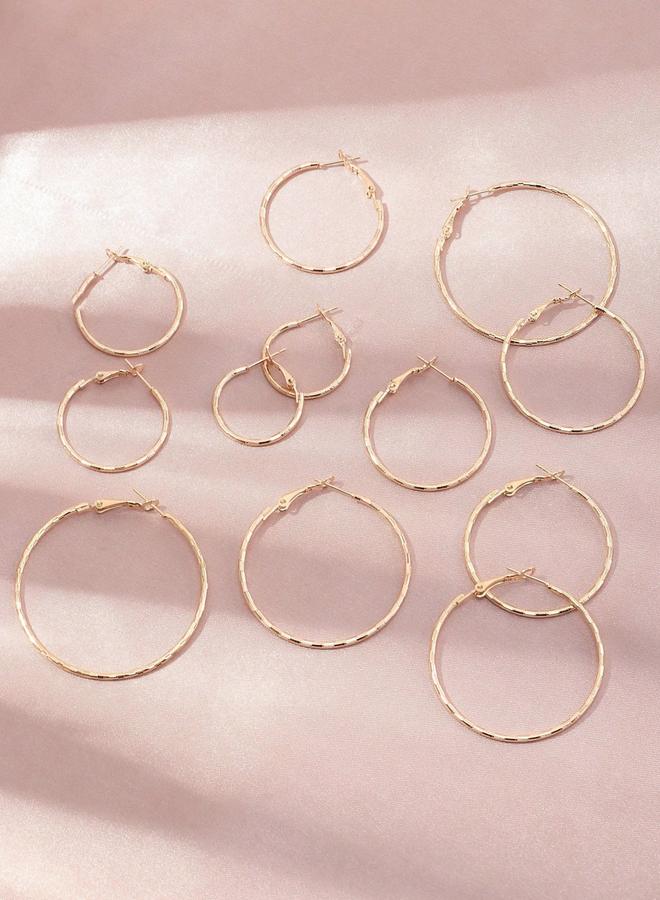 تايك تو مجموعة من 6 أقراط حلقية مزخرفة - Image 4