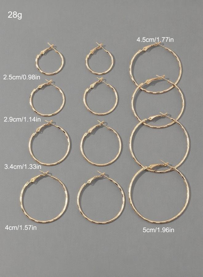 تايك تو مجموعة من 6 أقراط حلقية مزخرفة - Image 5