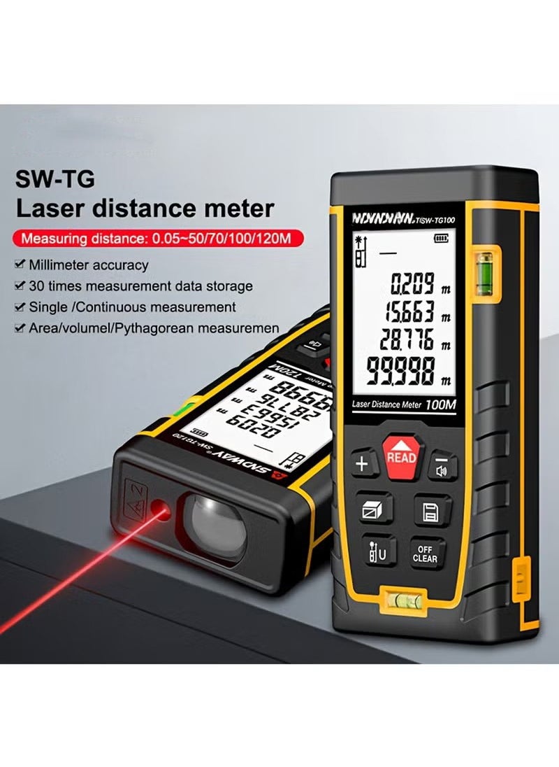HOMESTAR Laser Measure 50M, Ft/in/M Unit Switch Digital Tape with Bubble Level Measurement Tool, LCD Backlit Distance Pythagorean Mode Area and Volume Measuring  - Image 2