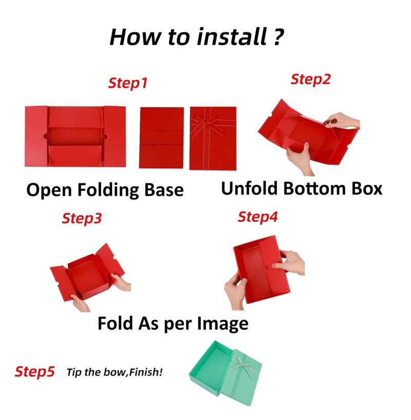 HOME ELEMENTS Luxury Gift Box with Ribbon for Packaging Multipurpose Gift Hampers Foldable Decorative Gift Packing Boxes Perfect for Presents Diwali Christmas Wedding Birthdays Special Occasions (White) - Image 5