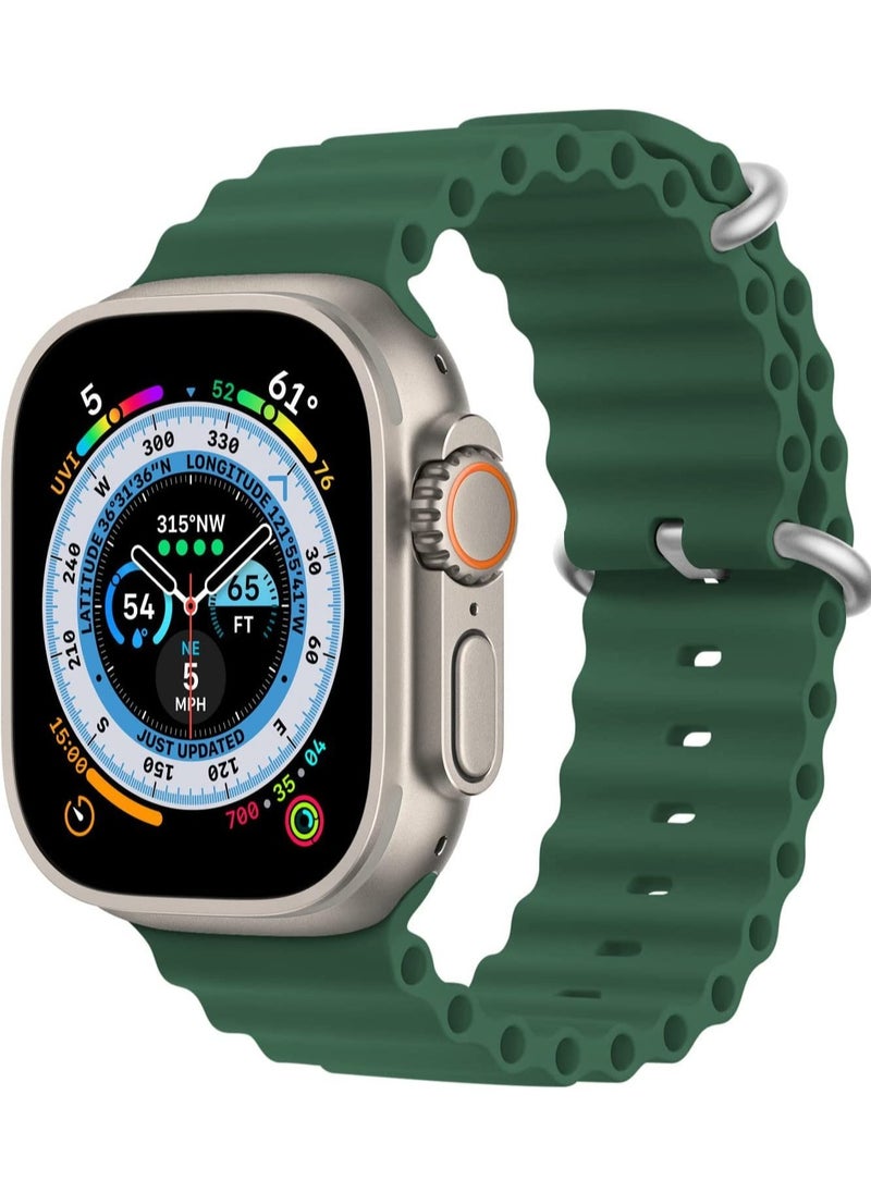 ELTRAZONE - Ocean Band Compatible with Apple Watch Ultra Ocean 38mm 40mm 41mm 42mm 44mm 45mm 49mm, Adjustable Soft Silicone Sport Band Buckle for Apple Watch Ultra iWatch - Image 1