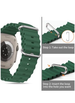 ELTRAZONE Ocean Band Compatible with Apple Watch Ultra Ocean 38mm 40mm 41mm 42mm 44mm 45mm 49mm, Adjustable Soft Silicone Sport Band Buckle for Apple Watch Ultra iWatch  - Image 4