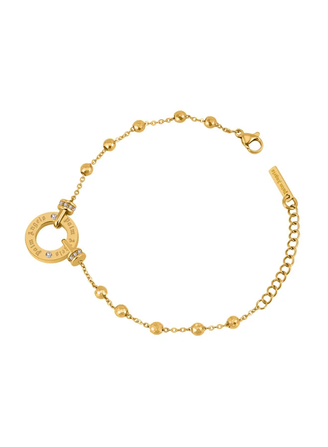 بالم انجلز Signatura Yellow Gold Plated Stainless Steel Chain Bracelet for Women