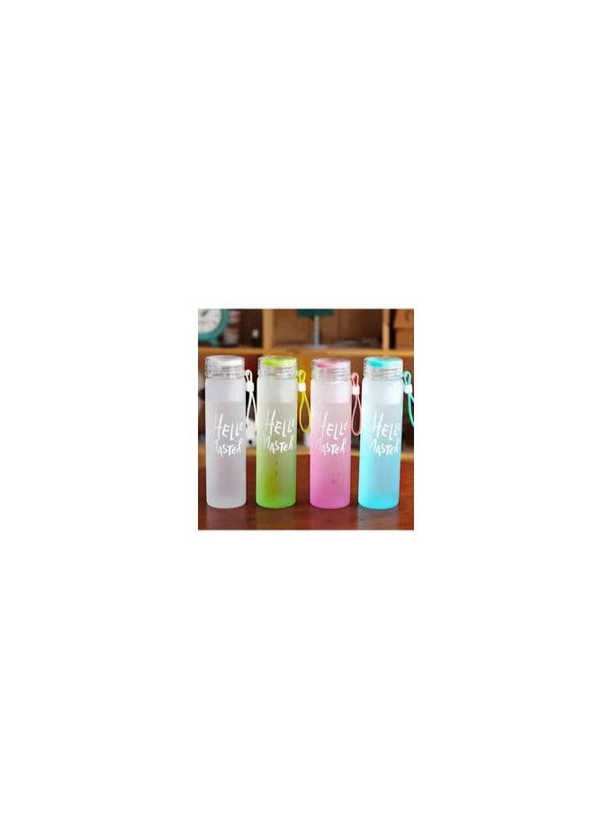 Spaceshoop - Hello Master Acrylic Bottle A metal acrylic sports water bottle suitable for clubs universities and schools  It has a silicone handle for easy carrying of the bottle in the hand with a 500 ml capacity multi coloured - Image 1