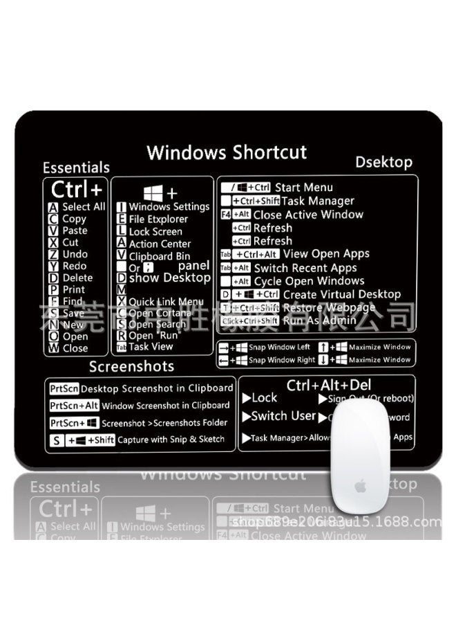 Zhongsheng Rubber Mousepad Cross-border Special For Mouse Pad Mouse Pad Making English Shortcut Key Source Manufacturer 