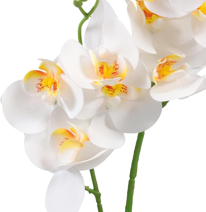 Healifty Faux Phalaenopsis Orchid Bonsai Artificial Potted Plant White Simulation Flower Decoration for Home Indoor Tabletop Décor - Image 3