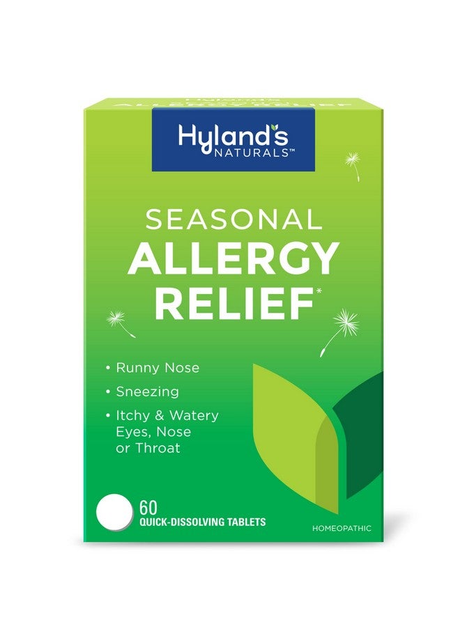 Hyland's Indoor and Outdoor, Non Drowsy Seasonal Allergy Relief Pills, For Sneezing, Runny Nose, Itchy and Watery Eyes, Nose or Throat, Safe and Natural, Quick Dissolving Tablets, 60 Count - Image 1