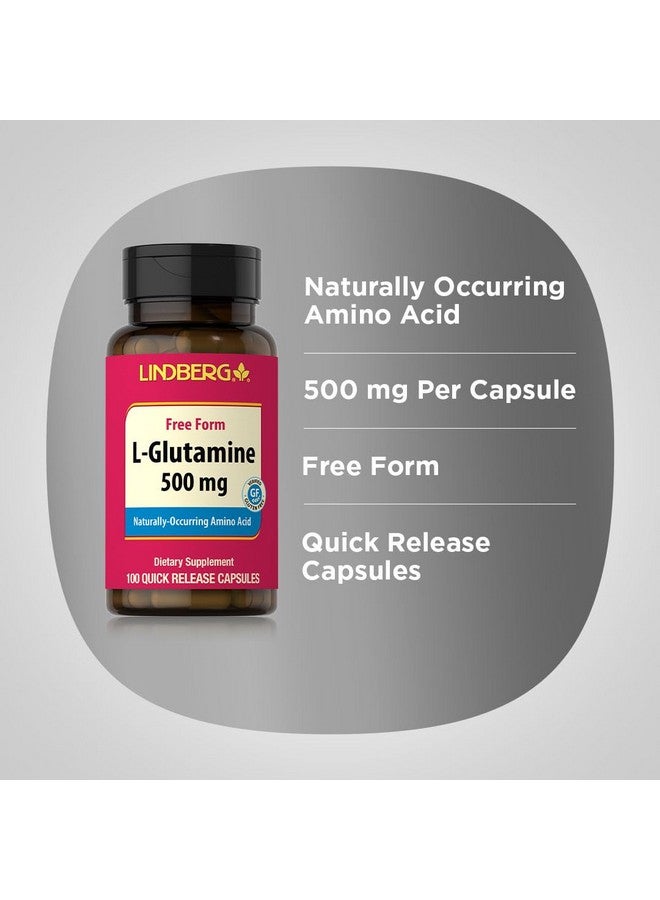 Lindberg L Glutamine Capsules | 500mg | 100 Count | Naturally-Occuring Amino Acid | Non GMO, Gluten Free Supplement - Image 4