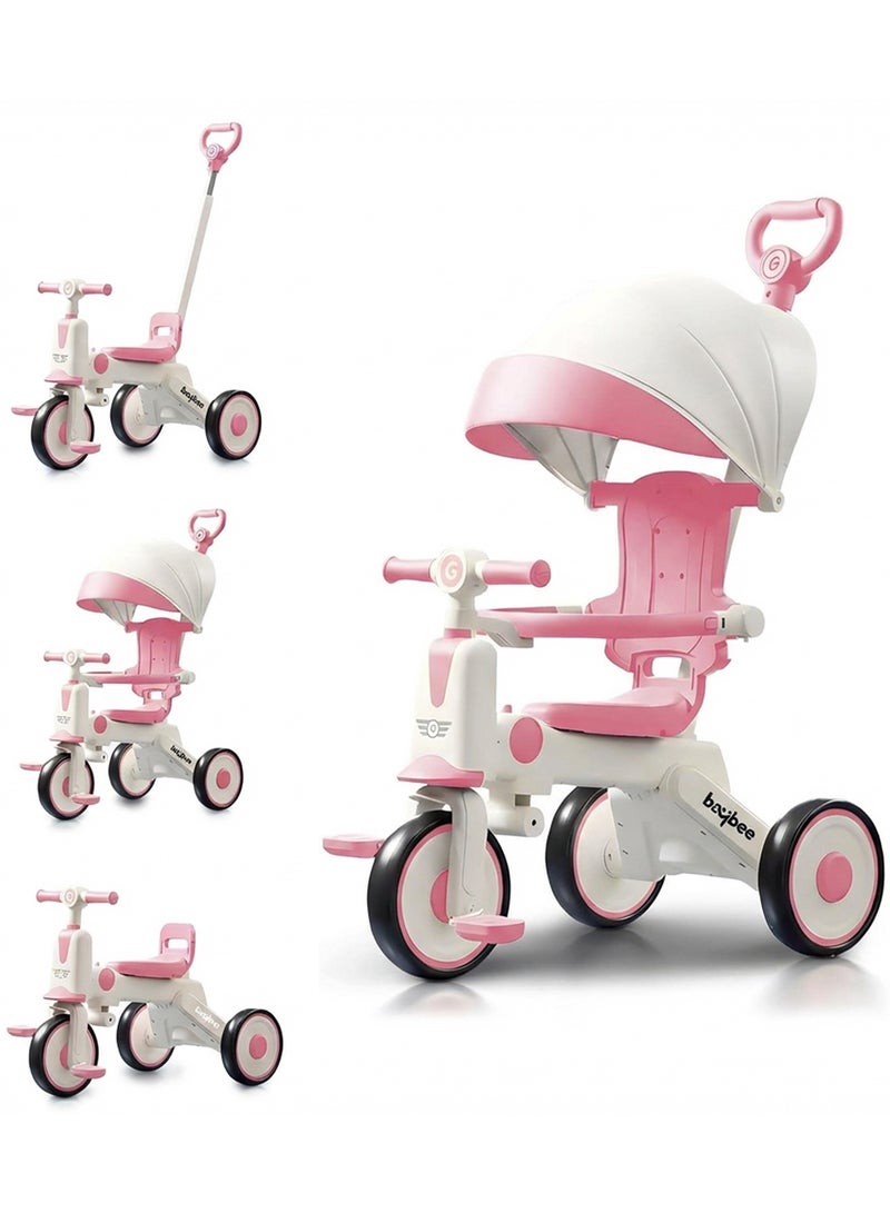بيبي دراجة بيكو ثلاثية العجلات قابلة للتحويل 3 في 1 للأطفال مع مقبض دفع للوالدين ومظلة | دراجة أطفال مزودة بحاجز أمان وإضاءة وموسيقى | دراجة ثلاثية العجلات للأطفال الصغار | دراجة أطفال للرضع من سنة إلى 5 سنوات (أولاد وبنات) - Image 1