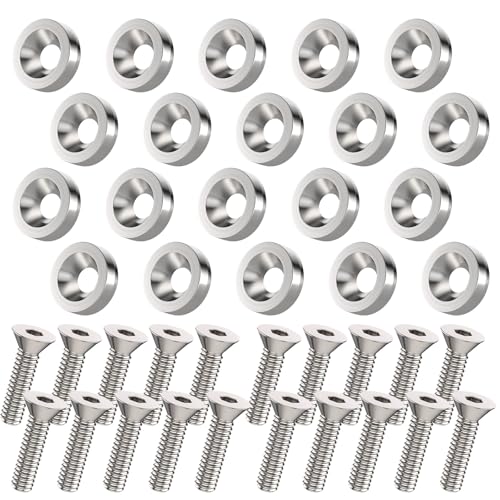 Sixzoo 20 PCS Engine Dress Up Kit CNC Finishing Fender Bumper Washers M6 Aluminum Engine Bay Dress Up Kit Fender Bolts for Trunk License Plate Frame Sliver - Image 1