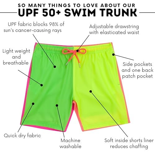 SwimZip Boys' Swim Trunks with Boxer Brief Liner and UPF 50+ Sun Protection - Image 4