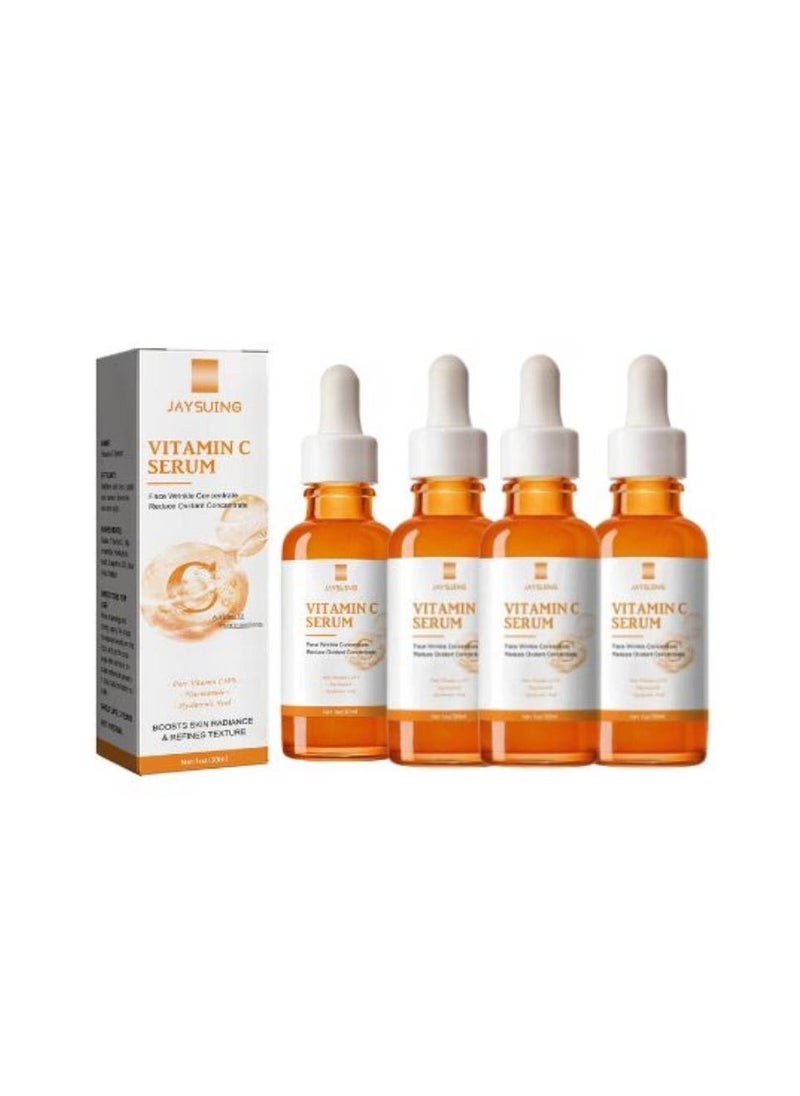 Jaysuing - Vitamin C Serum for Face, Anti Aging Face Serum with Vitamin C, Hyaluronic Acid, Vitamin E, Brightening Serum for Dark Spots, Even Skin Tone, Eye Area, Fine Lines & Wrinkles, 30ml Pack Of 4 - Image 1