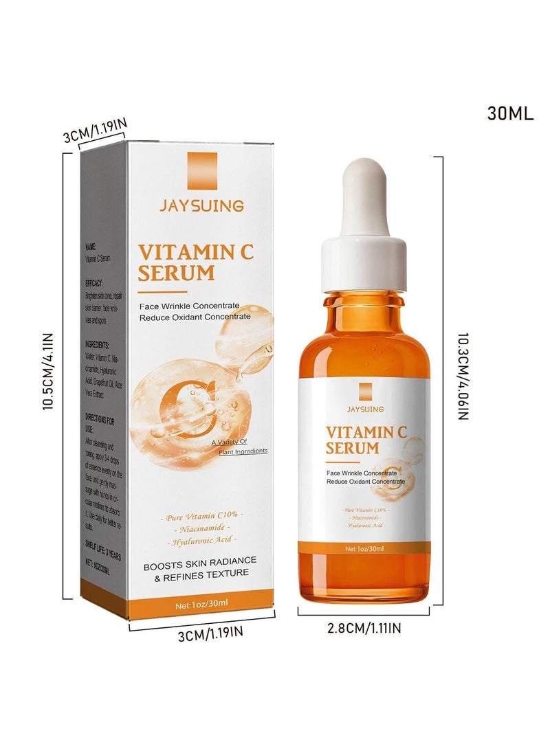 Jaysuing - Vitamin C Serum for Face, Anti Aging Face Serum with Vitamin C, Hyaluronic Acid, Vitamin E, Brightening Serum for Dark Spots, Even Skin Tone, Eye Area, Fine Lines & Wrinkles, 30ml Pack Of 4 - Image 1