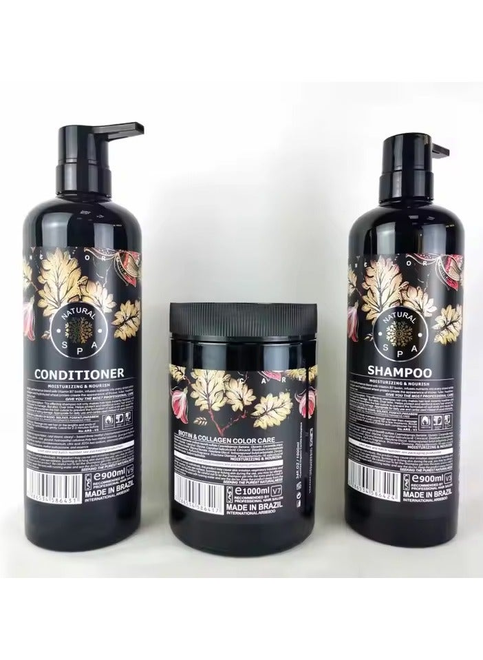 CPS CPS Professional Hair Care 3in1Set, Collagen Moisturizing Nourishing Hair Growth Shampoo (900ml),Conditioner (900ml) and Hair mask (1000ml) Set.  - Image 3