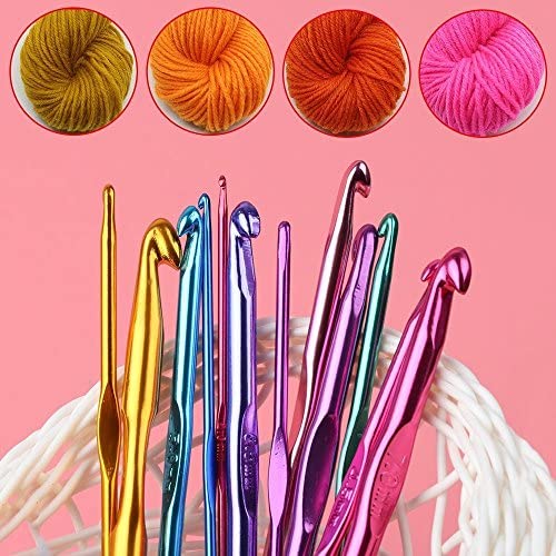 Gemsy Multicolor Aluminium Crochet Hook Set | Size 2.0mm to 8.0mm | 12 Piece Sewing Kit - Image 3