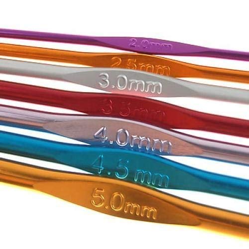Gemsy Multicolor Aluminium Crochet Hook Set | Size 2.0mm to 8.0mm | 12 Piece Sewing Kit - Image 4